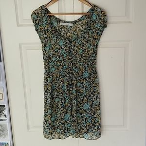 Zara Basic scoop neck floral dress xs